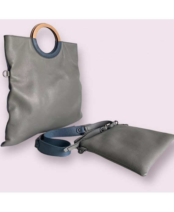 Mhaire bag in grey and powder blue
