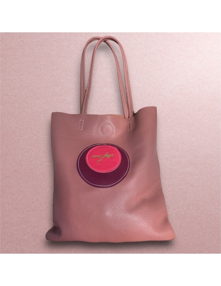 copy of simple tote  salmon pink and bronze metallic